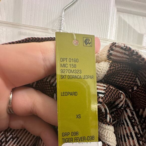 NWT Gianni Bini Leopard Print Pleated Knit Swing Skirt Cheetah Animal Print XS/S - Picture 9 of 12